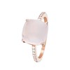 Bague Or Rose 'ROSE DRAGÉE' Diamants 0,11 carat et Quartz rose 4,8 carat - vue V1