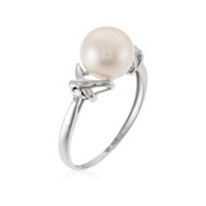 Bague 'Naxos Perle' Or blanc et Diamants