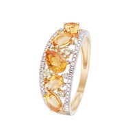 Bague ' Gabrielle' Or jaune et Multipierres