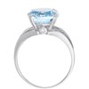 Bague Or Blanc 'PATTAYA' Diamants 0,05 carat et Topaze Bleue 6,4 carat - vue V2