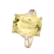 Bague 'Green Hill Quartz' Or jaune et Diamants