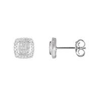 Boucles d'oreilles 'Aéla' Or blanc et Diamant