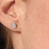 Boucles d'oreilles 'Aéla' Or blanc et Diamant - vue V2