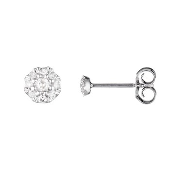 Boucles d'oreilles Or Blanc et Diamants 0,07 carat 'IDYLLE'