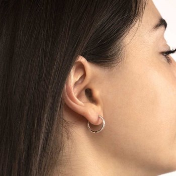 Boucles d'oreilles Or Blanc 'CRÉOLES ADÈLE' Diamants 0,17 carat