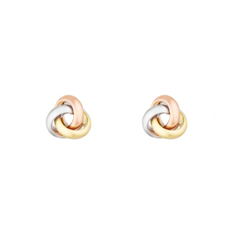 Boucles d'oreilles or tricolore 'Noeud tricolore'
