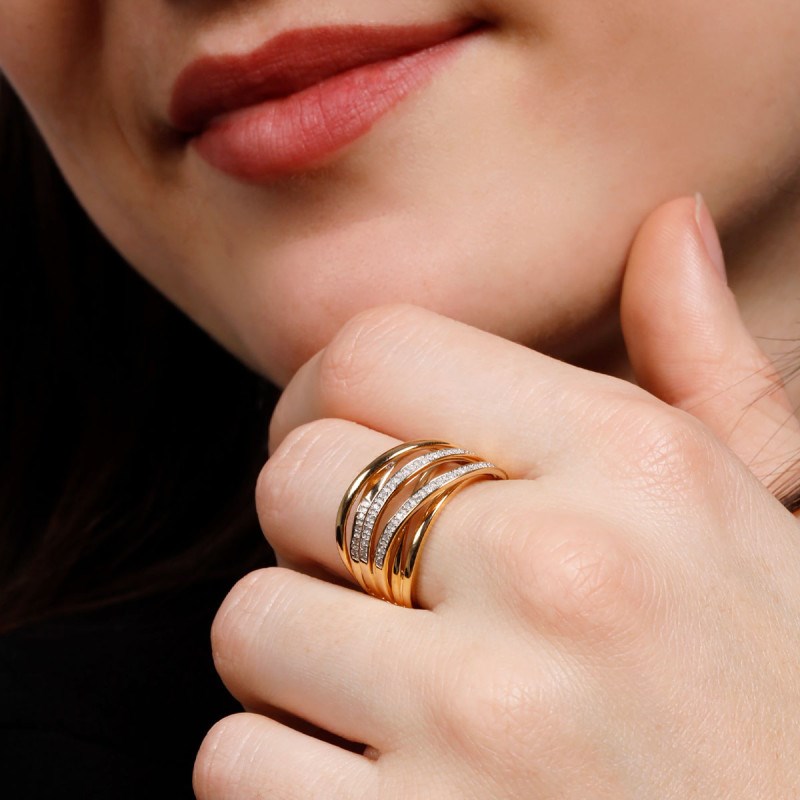 Bague 'Apollon Éblouissant' Or jaune et Diamant - vue 2