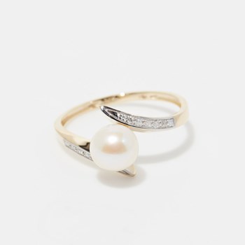 Ring 'Blondine' Geelgoud en Parel