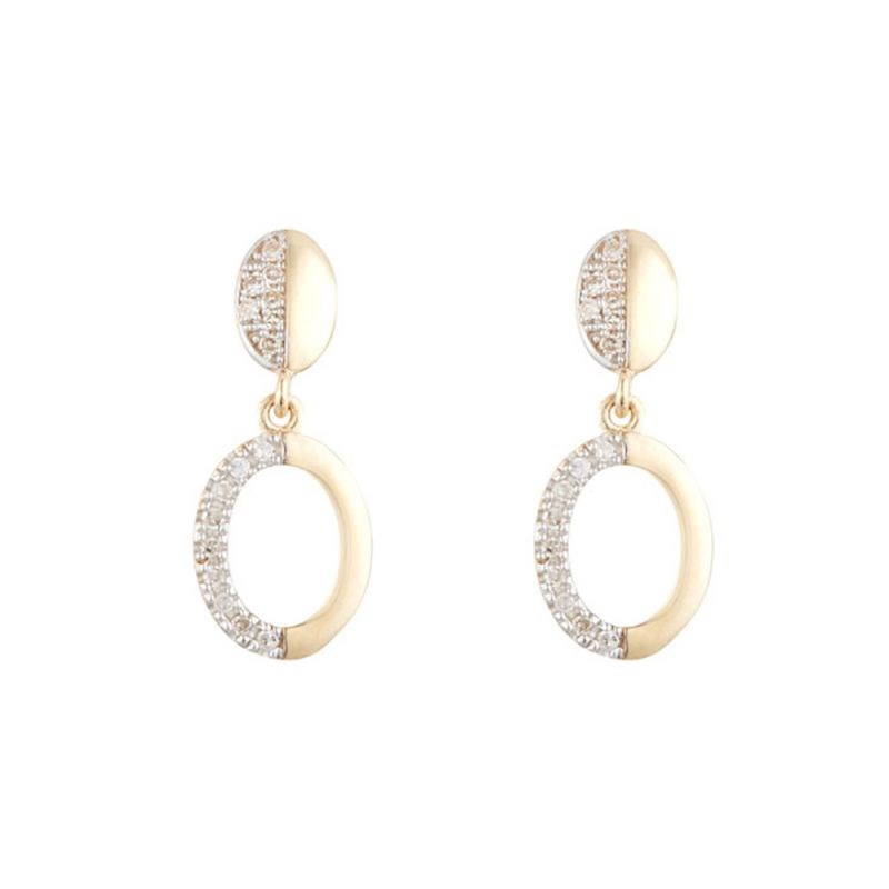 Boucles d'oreilles Or Jaune 375 et Diamants