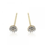 Boucles d'oreilles 'Syana' Or jaune et Diamant