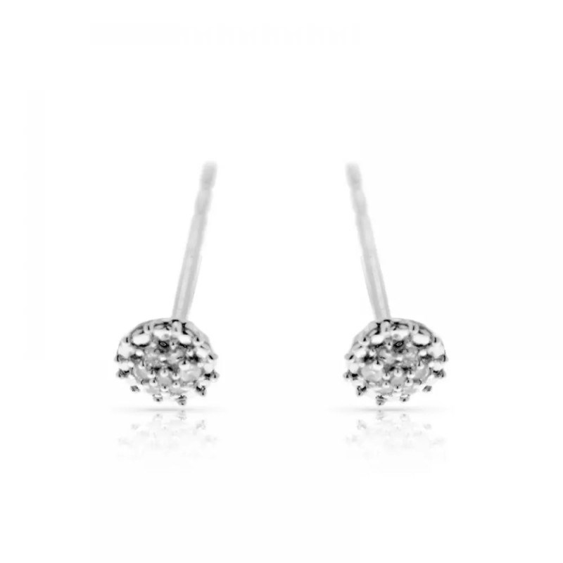 Boucles d'oreilles 'Syana' Or blanc et Diamant