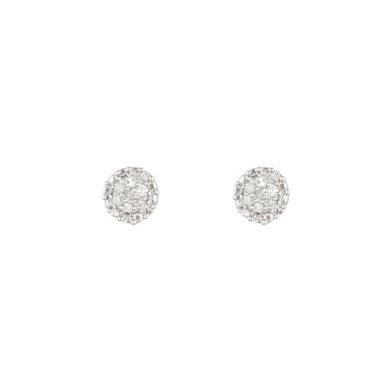 Boucles d'oreilles 'Syana' Or blanc et Diamant - vue 3