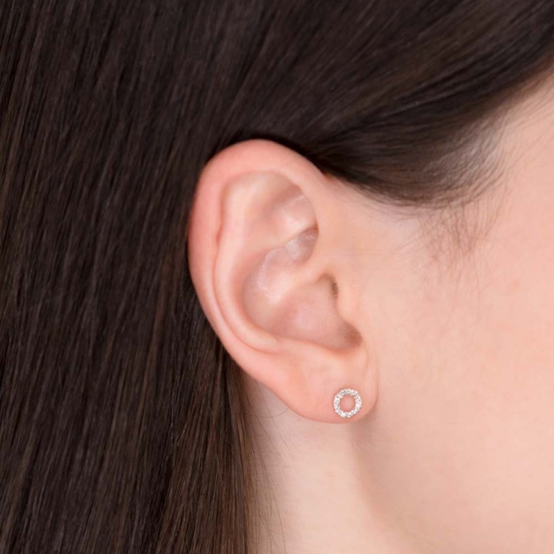 Boucles d'oreilles 'Le Virtuose' Or blanc et Diamant - vue 2