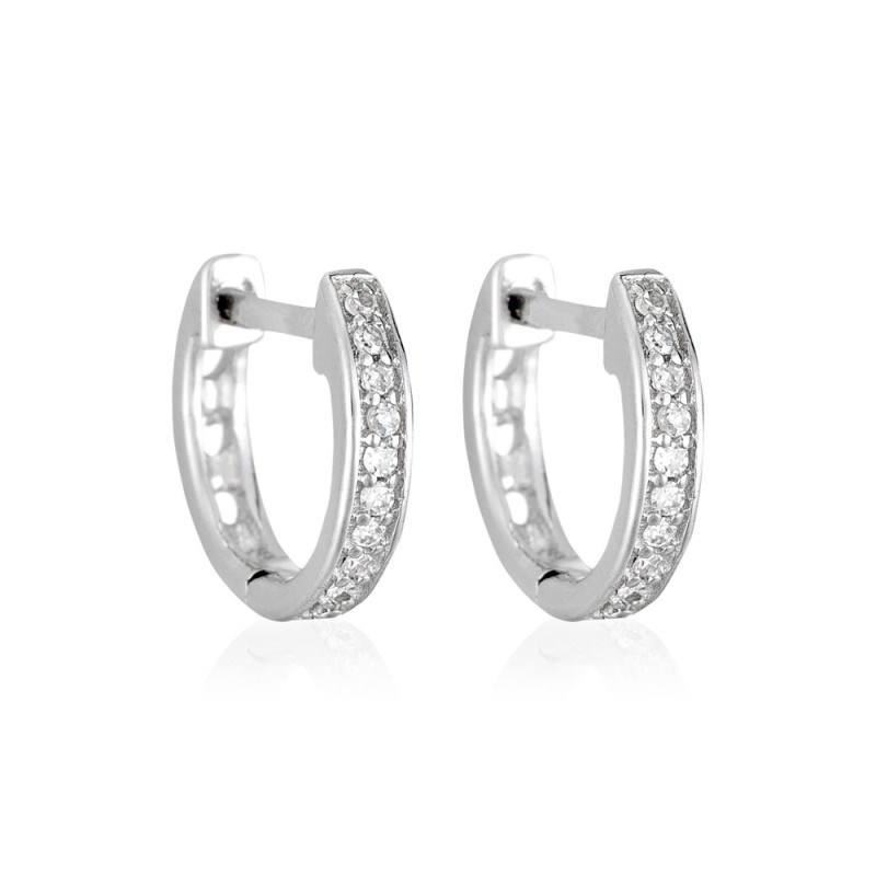 Boucles d'oreilles 'Louée' Or blanc et Diamant