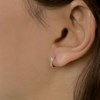 Boucles d'oreilles 'Louée' Or blanc et Diamant - vue V3