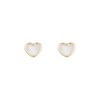 Boucles d'oreilles enfant 'Amour' Or Jaune et nacre - vue V1