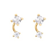 Boucles d'oreilles Or Jaune  et Zirconium
