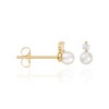 Boucles d'oreilles Or Jaune  et Perle - vue V1