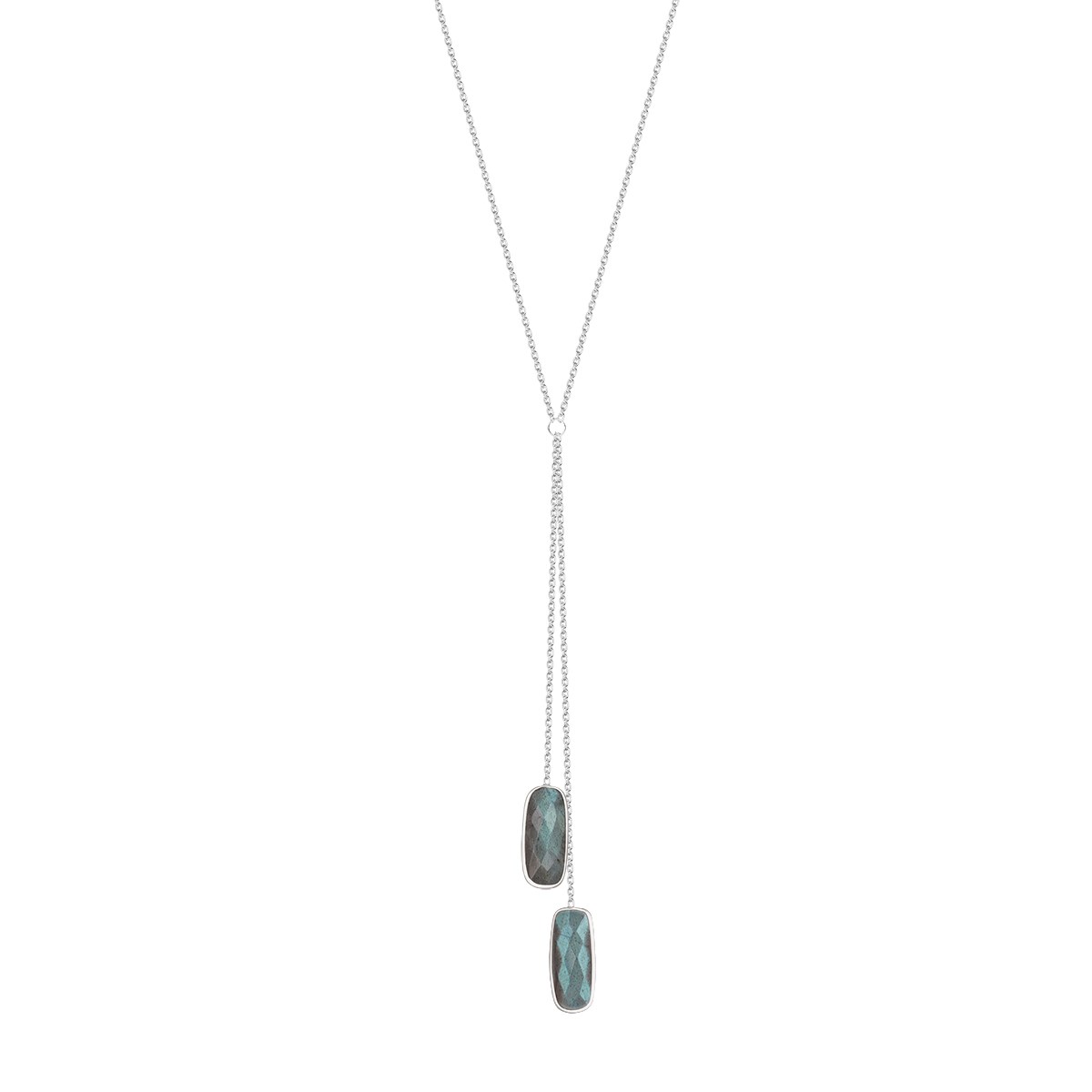 Collier Argent 925 avec Labradorites Facettées - Élégance Moderne et Intemporelle