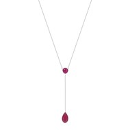 Collier ADEN chaîne argent 925 deux pierres de Rubis facettées