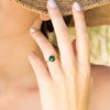 Bague dorée 'Ella' Agate verte - vue V2