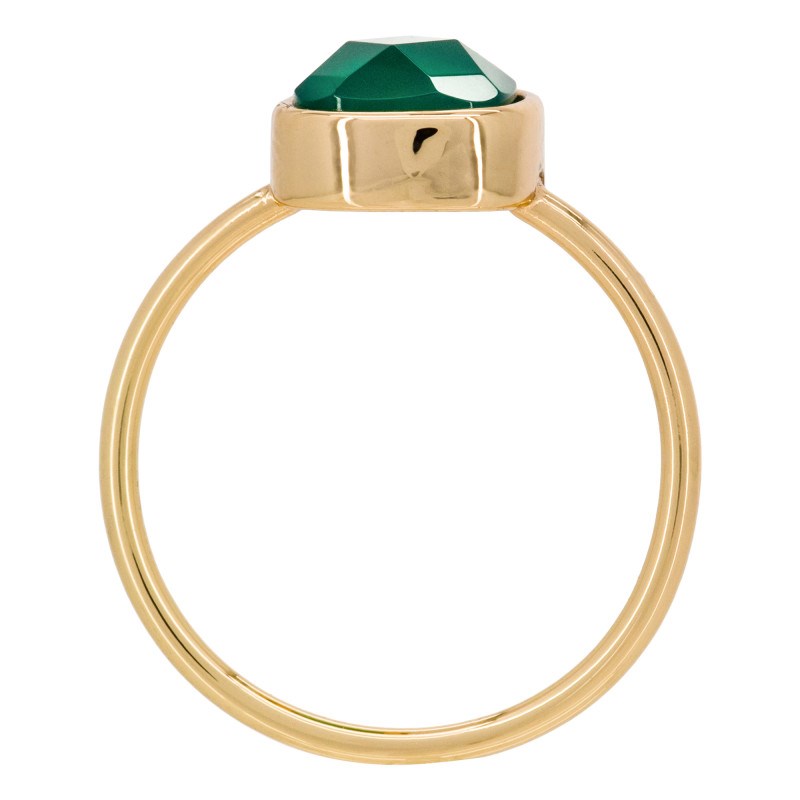 Bague dorée 'Ella' Agate verte - vue 4