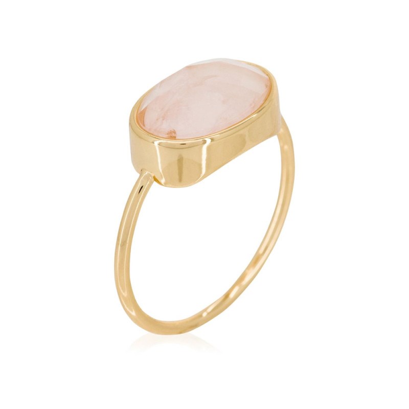 Bague dorée 'Lisa' Quartz Rose