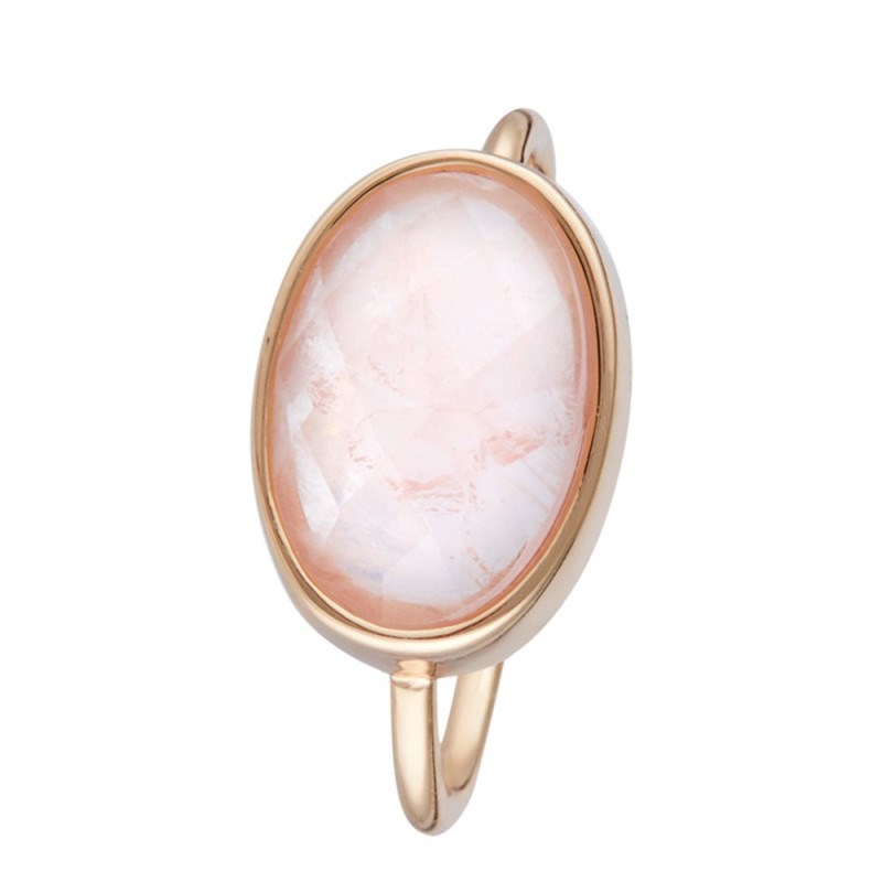 Bague dorée 'Lisa' Quartz Rose - vue 3