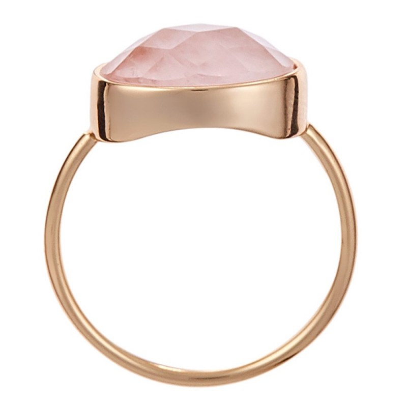 Bague dorée 'Lisa' Quartz Rose - vue 4