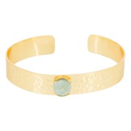 Bracelet jonc ouvert 'Caroline' Amazonite verte