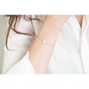Bracelet souple mono-motif en Argent 925 millièmes et céramique - blanc brillant - vue V3