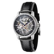 Montre automatique boîtier rond bracelet cuir véritable EARNSHAW Cornwall