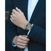 Montre automatique boîtier rond bracelet cuir véritable EARNSHAW LONGITUDE - vue V4