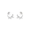 Boucles d'oreilles argent 925 oxyde et perle fantaisie - vue V1