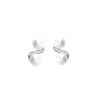 Boucles d'oreilles argent 925 oxyde et perle fantaisie - vue V1