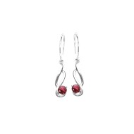 Boucles d'oreilles argent 925 oxyde rubis