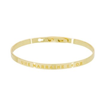 'UNE MARRAINE EN OR' Jonc doré bracelet à message