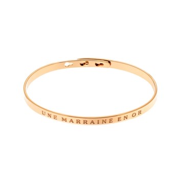 'UNE MARRAINE EN OR' Jonc rosé bracelet à message