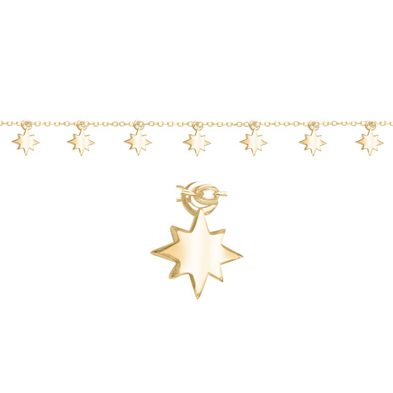 Bracelet étoiles plaqué or