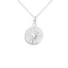 Collier médaille soleil oxyde de zirconium Argent 925 Rhodié - vue V1