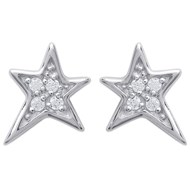 Boucles d'oreilles étoile oxyde de zirconium Argent 925 Rhodié