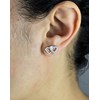 Boucles d'oreilles 2 coeurs enlacés oxyde de zirconium Argent 925 Rhodié - vue V2