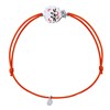 Bracelet GOURMETTE LION - Nylon orange - Argent 925 - vue V1
