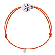 Bracelet GOURMETTE LION - Nylon orange - Argent 925