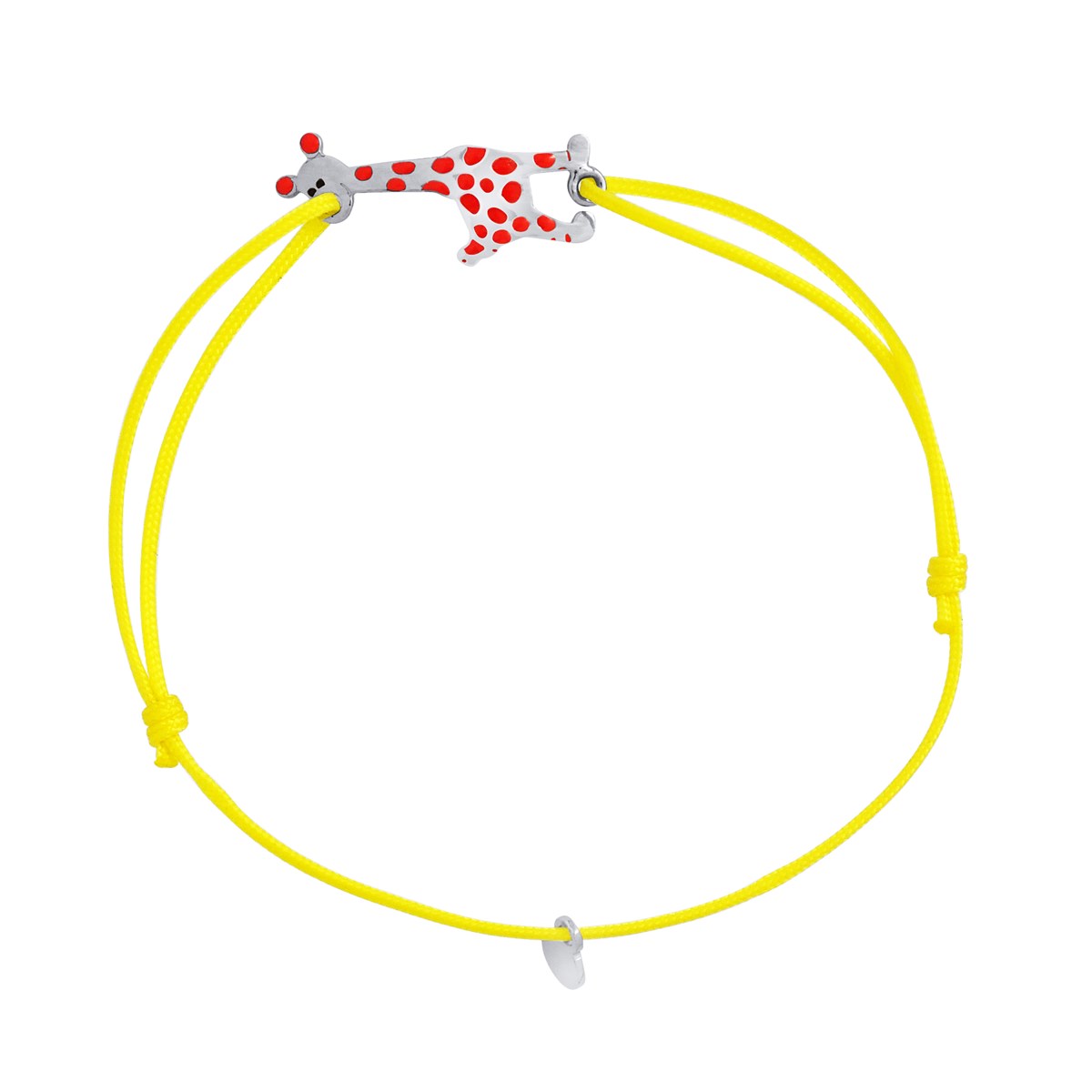 Bracelet GOURMETTE GIRAFE - Nylon jaune - Argent 925