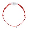 Bracelet GOURMETTE FLEURS - Nylon rouge - Argent 925 - vue V1