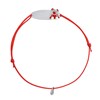 Bracelet GOURMETTE OURSON - Nylon rouge - Argent 925 - vue V1