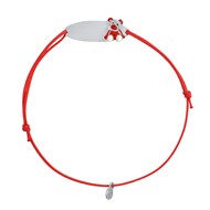 Bracelet GOURMETTE OURSON - Nylon rouge - Argent 925
