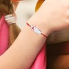 Bracelet GOURMETTE OURSON - Nylon rouge - Argent 925 - vue V2
