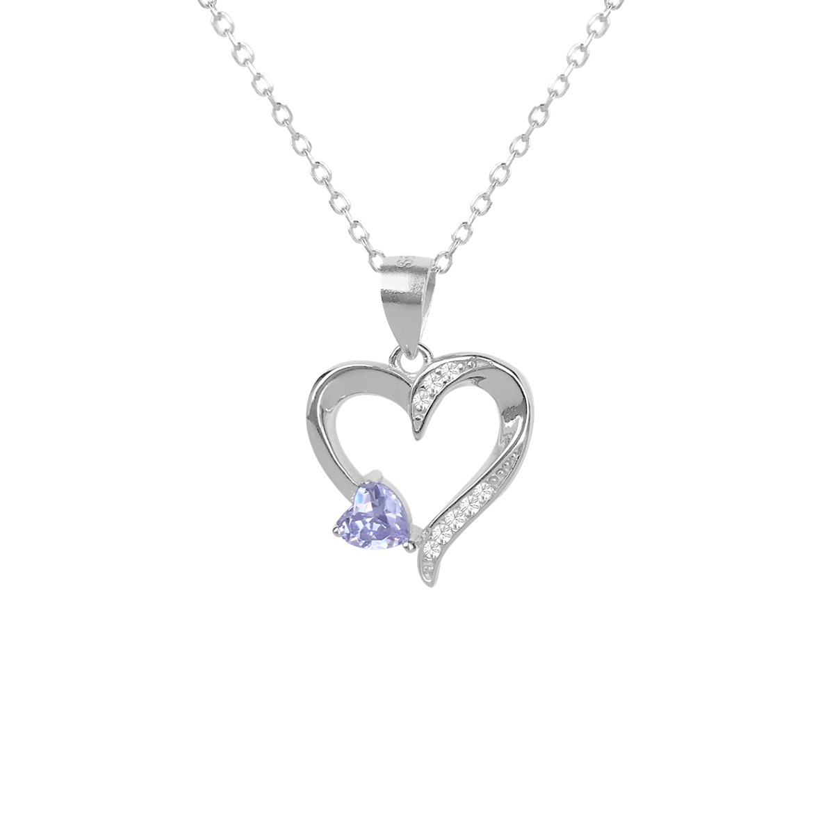 Collier argent 925 oxyde teinté violet